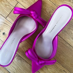 Loeffler Randall Amyra Pink Satin Kitten Heel size 7.5